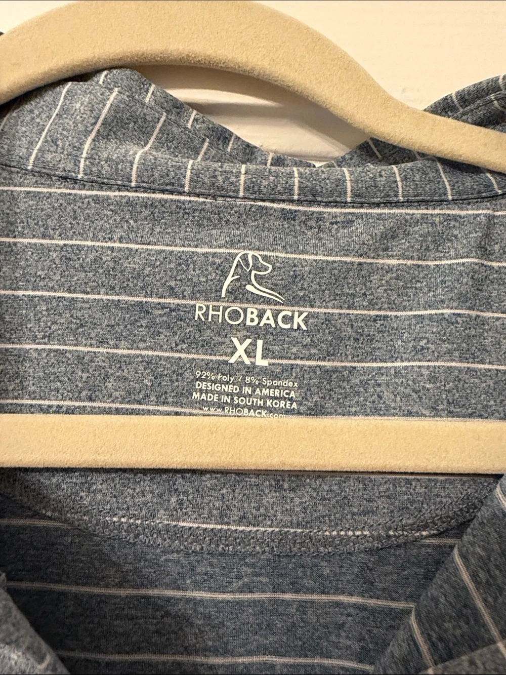 Rhoback Men's Blue Striped Polo - Picture 2 of 3